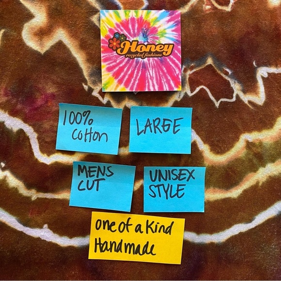 Handmade Geode Tie Dye Tee Tshirt Mens Large Unisex Cotton Short Sleeve T-Shirt - Picture 10 of 13